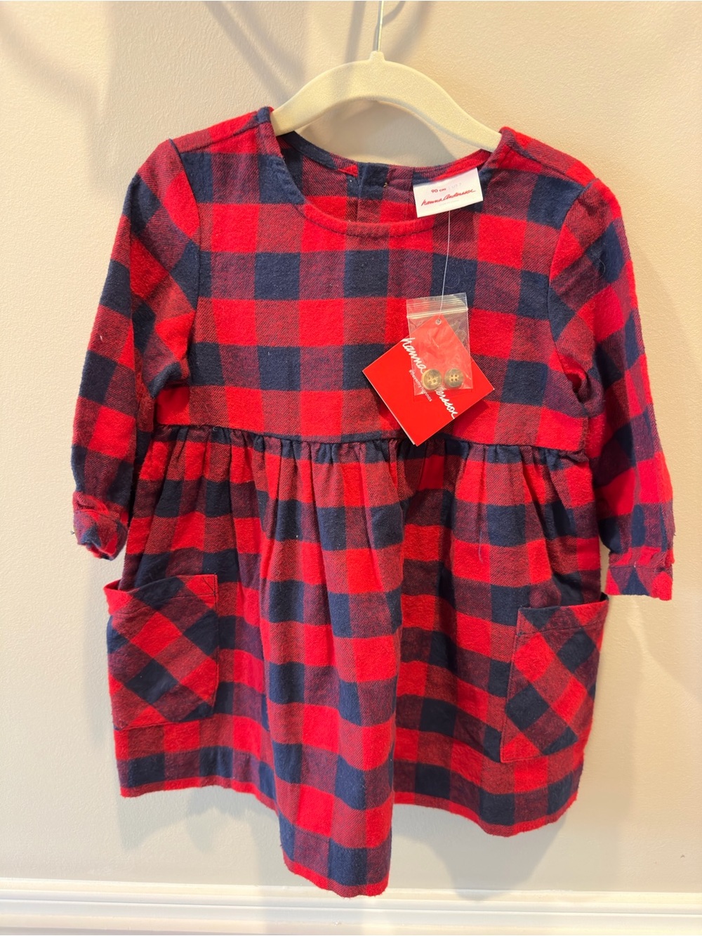 Hanna Andersson' Red & Navy Plaid Pocket Dress - Hanna Andersson sz90